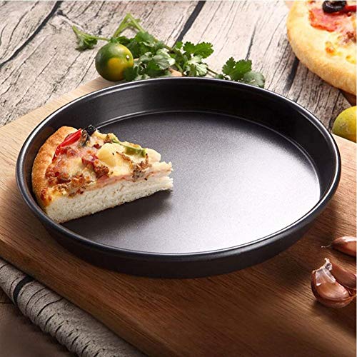 QING Bandeja de Horno de Pizza sartenes, Palo no a Prueba de Fugas Bandeja de Horno Redondo for cocinar porción Saludable y Duradero, sartenes con la Cocina del hogar (8 Pulgadas)