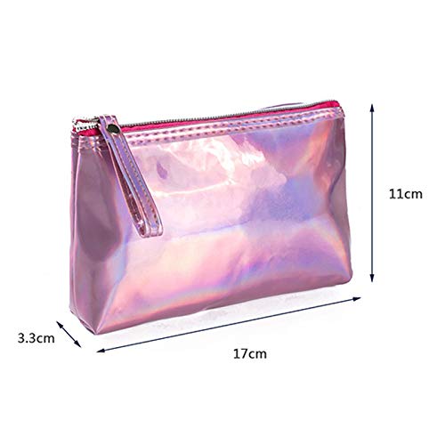 Qinlee - Neceser Transparente para Viaje, Organizador de Maquillaje, multifunción, Gran Capacidad, para Hombre y Mujer, Dorado, 25.5 * 17.6.3cm