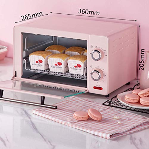 Qinmo Horno eléctrico, 1000W multifunción Hogar Mini Horno eléctrico 11L Temperatura controlable 100-230 □ y 60 minutos inteligente Cake Box temporizador panificadora templado Puerta de cristal con ac