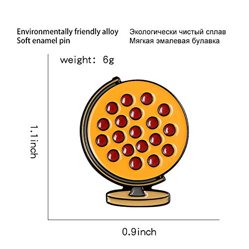 QISKAII Delicioso Frijol Rojo Pizza Globo Esmalte Pin Viaje geografía Equipo de Turismo Mochila de Mezclilla Insignia joyería Broche Regalo