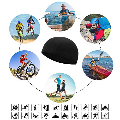 QKURT Ciclismo Skull Cap, 2pcs Respirable Verano Sombrero de Casco Correr Hat Gorra Calavera Ciclismo Gorro Deportivo