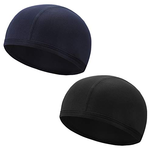 QKURT Ciclismo Skull Cap, 2pcs Respirable Verano Sombrero de Casco Correr Hat Gorra Calavera Ciclismo Gorro Deportivo