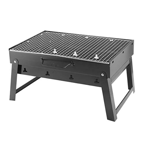 QMKJ Engrosado Parrilla Plegable portátil Parrillas al Aire Libre hogar carbón de leña Horno Fumador Barbacoa Camping al Aire Libre jardín Parrilla Barbacoa utensilio