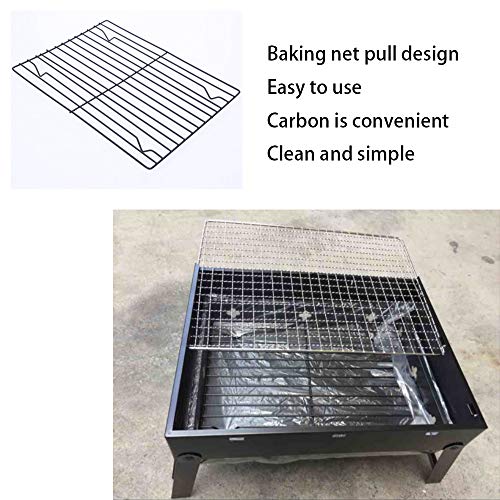 QMKJ Parrilla de Barbacoa al Aire Libre portátil multifunción Horno de carbón de leña portátil Horno Plegable ahumador barbacoas para cocinar al Aire Libre Acampar Excursionismo picnics Backpacking