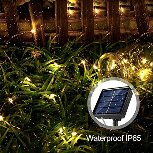 Qomolo Guirnalda de Luces Solares, 2 Pack Cadena de Luces Exterior 17M 150 LED 8 Modos,Impermeable IP65, Iluminación Luz Decoración Exteriores y Interiores para Patio,Jardín, Fiesta, Bodas, Navidad