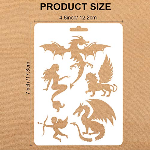 Qpout 12Pack Plantillas de Plantillas de Animales para niños, Plantillas de plástico Reutilizables de Pintura de Animales para niños Cuaderno Diario Scrapbooking Pintura sobre Tarjetas de Madera