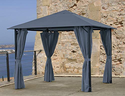 QUICK STAR Techo de repuesto para Gazebo de jardín 3x3m Gris