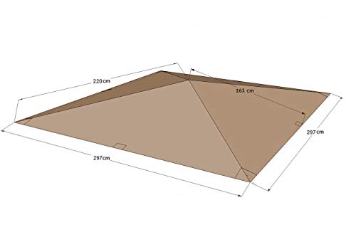 QUICK STAR Techo de repuesto para Gazebo de jardín 3x3m Gris-beige