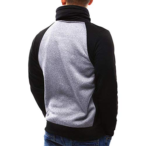 qulvyushangmaobu Ziphood Sling Un suéter con Capucha de Color sólido Suéter Delgado Sudaderas con Capucha para Hombre Sudaderas Cuello suéter Moda Sling