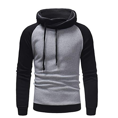 qulvyushangmaobu Ziphood Sling Un suéter con Capucha de Color sólido Suéter Delgado Sudaderas con Capucha para Hombre Sudaderas Cuello suéter Moda Sling