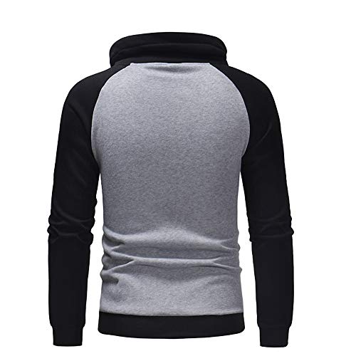 qulvyushangmaobu Ziphood Sling Un suéter con Capucha de Color sólido Suéter Delgado Sudaderas con Capucha para Hombre Sudaderas Cuello suéter Moda Sling