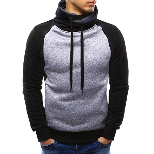 qulvyushangmaobu Ziphood Sling Un suéter con Capucha de Color sólido Suéter Delgado Sudaderas con Capucha para Hombre Sudaderas Cuello suéter Moda Sling