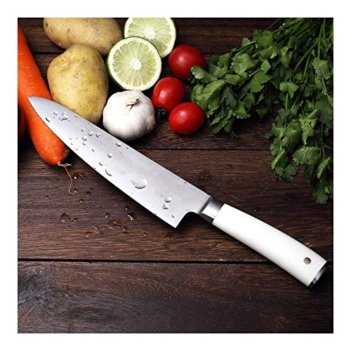 QURIURJ 8" Pulgadas Cuchillo Cocinero Verduras Carne Cuchillos de Cocina de Alto carbón alemán Mango de Acero Inoxidable 1.4116 ABS con Caja de Regalo (Kitchen Knife Size : 8 Inch)