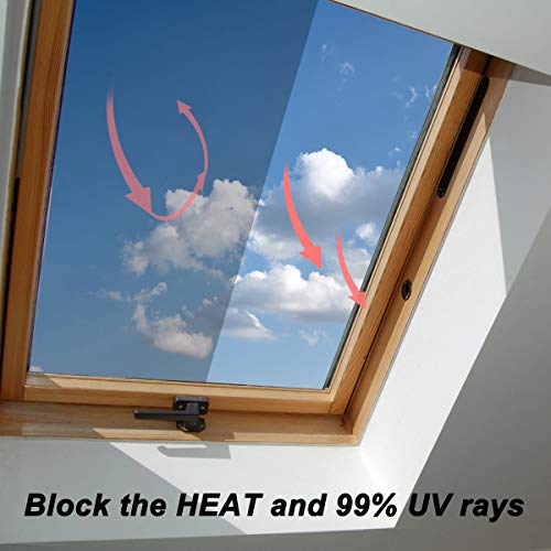 Qxmcov Vinilo Pet Película Adhesiva, Lámina de Espejo para Ventanas Cristal Unidireccional, Protector de Privacidad Anti UV Calor Mirada para Hogar Oficina (60 * 200cm)