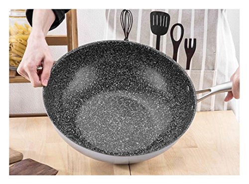 QXX Fry Pan Wok 30 cm de acero inoxidable antiadherente sartén cocina de inducción regalo del día de la madre