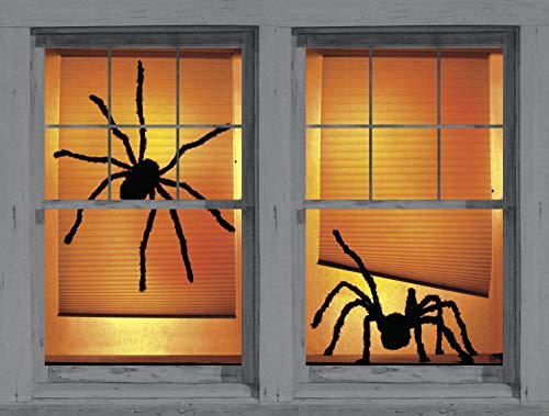 QYY 125cm de la araña de la Felpa de la marioneta del Juguete decoración de Halloween Color Negro Araña de Halloween con Ojos Rojos para Halloween decoración de Casas encantadas