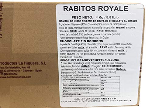 Rabitos Royale Caja Extra Grande Bombones de Higo Relleno de Trufa y Licor con Chocolate Gran Formato 4 kg