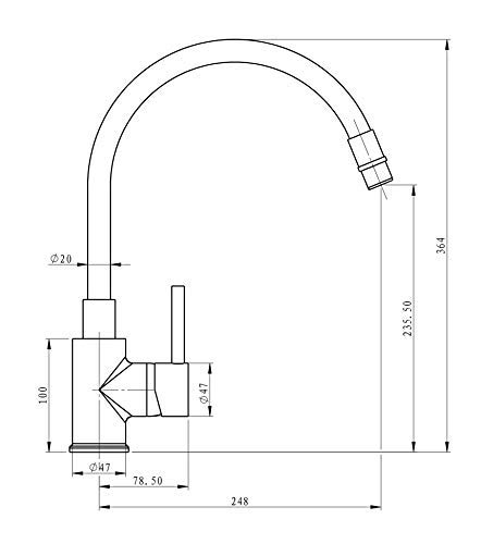 RAF - Grifo Mezclador para Fregadero de Cocina con Caño Flexible (negro)