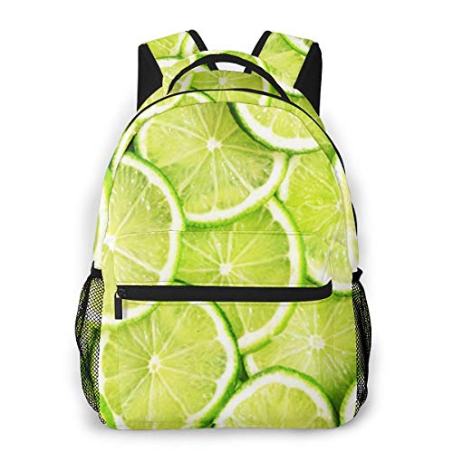 RAHJK Mochila Tipo Casual Mochila Escolares Mochilas Estilo Impermeable para Viaje De Ordenador Portátil hasta 14 Pulgadas Cítricos de limón