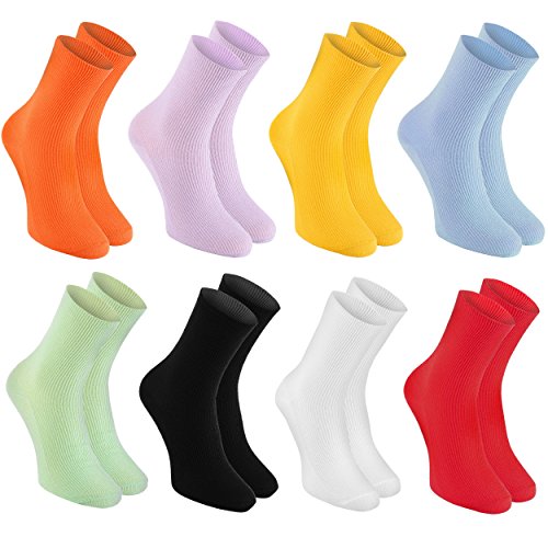 Rainbow Socks - Hombre Mujer Calcetines Diabéticos Sin Elasticos - 8 Pares - Colores Brillantes - Talla 44-46