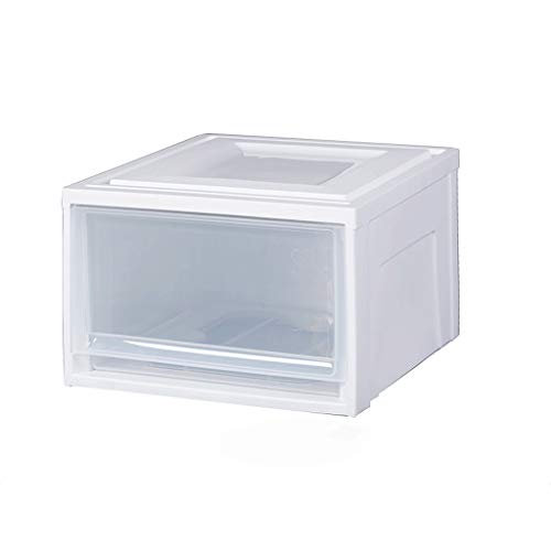 RANGSTOCKRR Cajas de Almacenamiento apilables con Cierre de cajón de plástico, Transparente, 8L, 15L, 21L (Tamaño : 35x45x23.5cm)