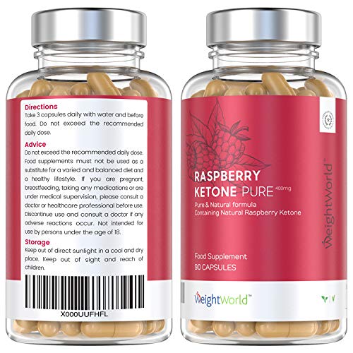 Raspberry Ketone Puro - Suplemento De Cetonas De Frambuesa - Ayuda A Adelgazar De Forma Segura y Eficaz - Perder Peso Y Quemar Grasa De Forma Natural - 90 Cápsulas