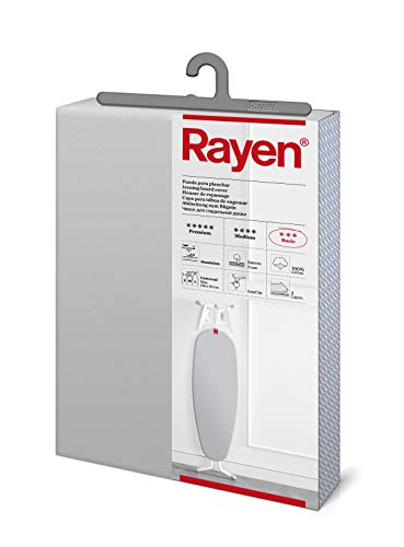 Rayen 6152.11 Funda para Tabla de Planchar, Algodón, Gris Claro Metalizado, 130x47 cm