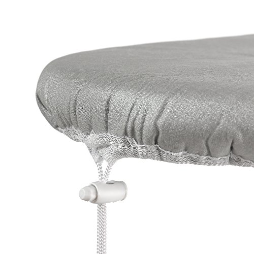 Rayen - Funda para tabla de planchar Universal con sistema EasyClip, 3 capas (Espuma, Muletón y tejido 100% de algodón), 130x47 cm, Gris con lunares rosas