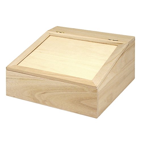 RAYHER - 62409000 - Caja de Madera con Tapa, FSC Mix Credit, 24 x 12 cm, 4 Compartimentos