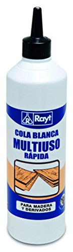 Rayt 036-06 Botellín de cola blanca multiuso rápida para madera, papel, cartón, cerámica y todo tipo de materiales porosos, 250gr