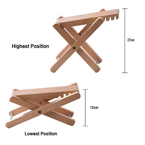 Rayzm Reposapiés para guitarra , Pie Plegable para Guitarra Clásica con 4 Alturas Ajustables, Pedal Sólido de Madera para Guitarra y Banjo