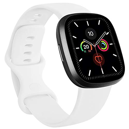 RAZAN Silicona Correa Compatible con Apple Watch 38mm 42mm 40mm 44mm,Pulseras de Repuesto de Silicona Suave para iWatch Series 6 5 4 3 2 1 (42mm/44mm M/L, Blanco)