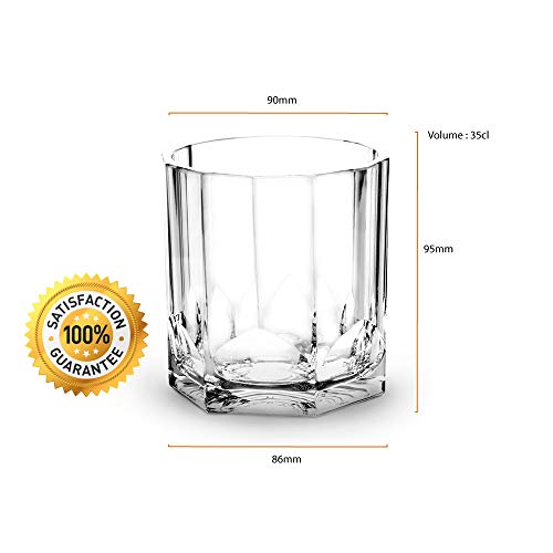 RB Vasos de Whisky Plástico Premium Irrompible Reutilizable 35cl, Set de 6