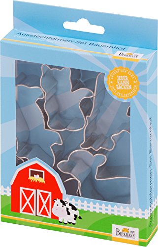 RBV Birkmann 160941 - Juego de moldes para galletas (5 unidades), diseño de granja