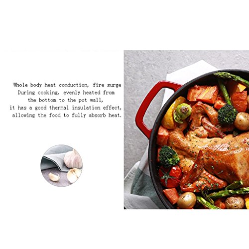 Recipientes para horno Pote Multifuncional Circular Wok Puede ser una Olla estofada roja cazuela Cacerolas (Size : 24CM3.8L)