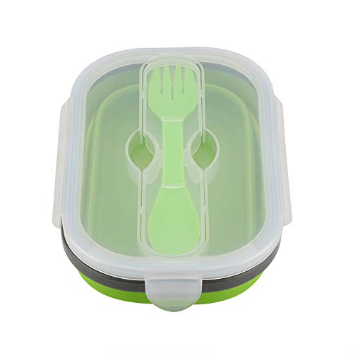 recipientes Silicona, Calidad alimentaria Plegable Caja hermética récipients Alimentos almacenaje Comida casa Trabajo Camping Viaje 19.5 x 12.2 x 6 cm