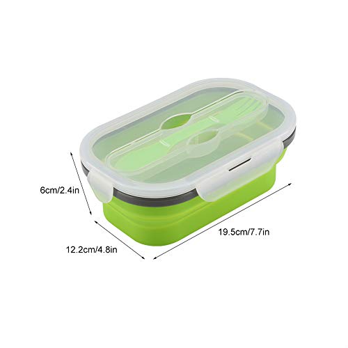 recipientes Silicona, Calidad alimentaria Plegable Caja hermética récipients Alimentos almacenaje Comida casa Trabajo Camping Viaje 19.5 x 12.2 x 6 cm