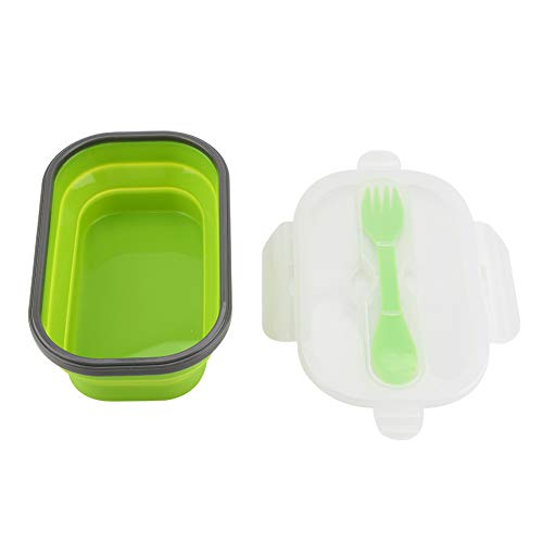 recipientes Silicona, Calidad alimentaria Plegable Caja hermética récipients Alimentos almacenaje Comida casa Trabajo Camping Viaje 19.5 x 12.2 x 6 cm