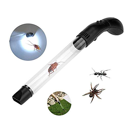 Recogedor de Insectos Herramienta para atrapar Insectos: Linterna LED Potente aspiración al vacío para Eliminar Insectos Medio Ambiente No tóxico