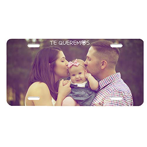 RecontraMago Matriculas Decorativas Personalizadas - Placas Decorativas Personalizada con tu Foto Nombre y Texto Que Quieras - 30.6 x 15.4 cm High dpi Impresión -