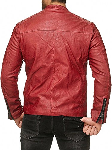 Red Bridge Hombres Chaqueta Cuero Sintético Transición Acanalada Moda Casuales Algodón Jacket