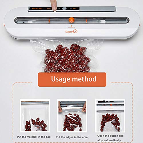 Red tide La Mejor Comida Sellador Al Vacío De La Máquina De Envasado Al Vacío La Cocina Casera De 220V / 110V Film Sellador Packer Incluyendo 10Pcs Bolsas,Gris