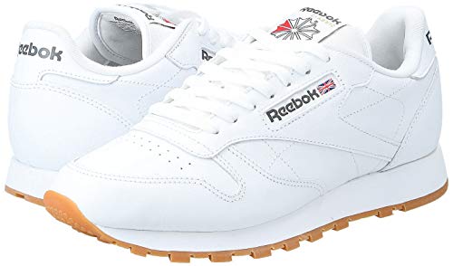 Reebok Classic Leather - Zapatillas de cuero para hombre, color blanco (white / gum 2), talla 45