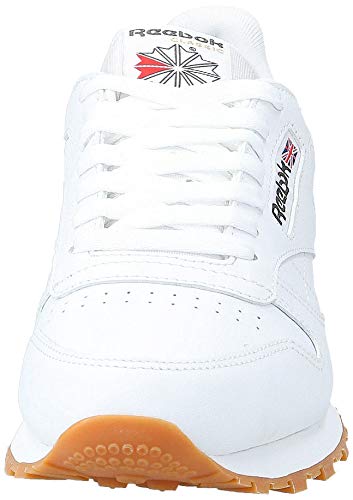 Reebok Classic Leather - Zapatillas de cuero para hombre, color blanco (white / gum 2), talla 45