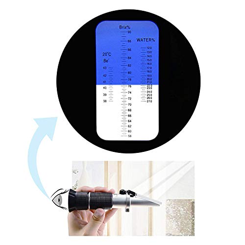 Refractómetro De Miel 3 En 1 Medidor De Brix/Humedad/Baume Tester ATC, Nivel De Contenido De Azúcar En Agua Jarabe De Arce Apícola