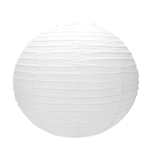 REFURBISHHOUSE 1 X Pantalla de Linterna de Papel Japonesa China Para Boda de Fiesta, 50 Cm (20 Pulgada) Blanco Crema