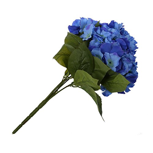 REFURBISHHOUSE Ramo de 5 Cabezas de Flor de Hortensia Artificial para Decoracion de Boda Jardin Fiesta de Color Azul Oscuro