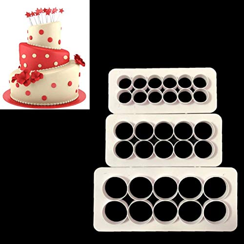 RelaxLife Moldes Tartas 3 Unids/Set Figura Geométrica Cortador De Decoración De Pasteles De Plástico Cortadores De Galletas Forma Circular Fondant Herramientas De Molde De Pastel