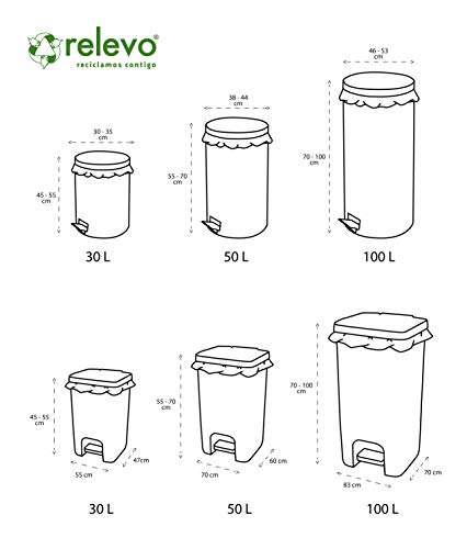 Relevo 100% Reciclado Bolsas de Basura, extra resistentes 30 L, 15 bolsas