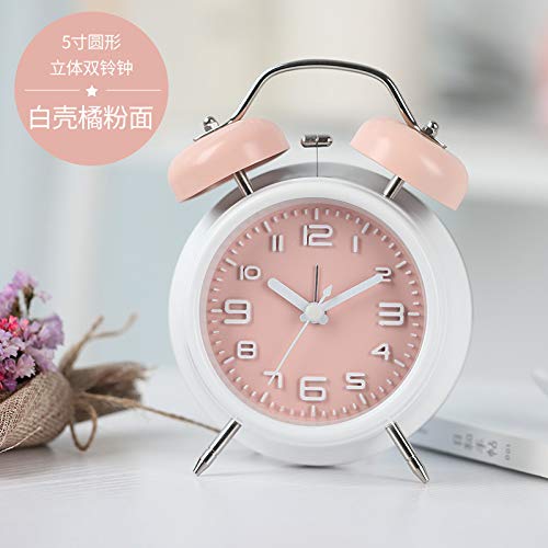 Reloj Despertador Silencio Reloj De Cabecera Hombres Y Estudiantes De Escuela Primaria Creativo Individual Perezoso Niños Y Mujeres Multifuncional Maquinaria Alarma, Polvo Cítrico, 5 Pulgadas